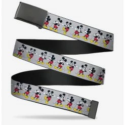 Coupon 😉 Disney Mickey Mouse Poses Gray Clamp Belt 🔥