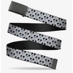 Flash Sale ⌛ Disney Mickey Mouse Smiling Face Monogram Gray Clamp Belt 😍
