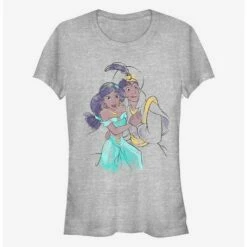 Coupon ✨ Disney Aladdin Jasmine And Ali 👧 Girls T-Shirt 😉