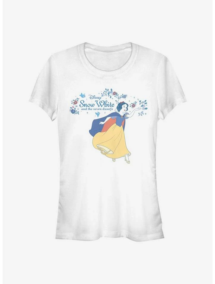 Buy 🤩 Disney Snow White And The Seven Dwarfs Classic Floral 👧 Girls T-Shirt 🤩