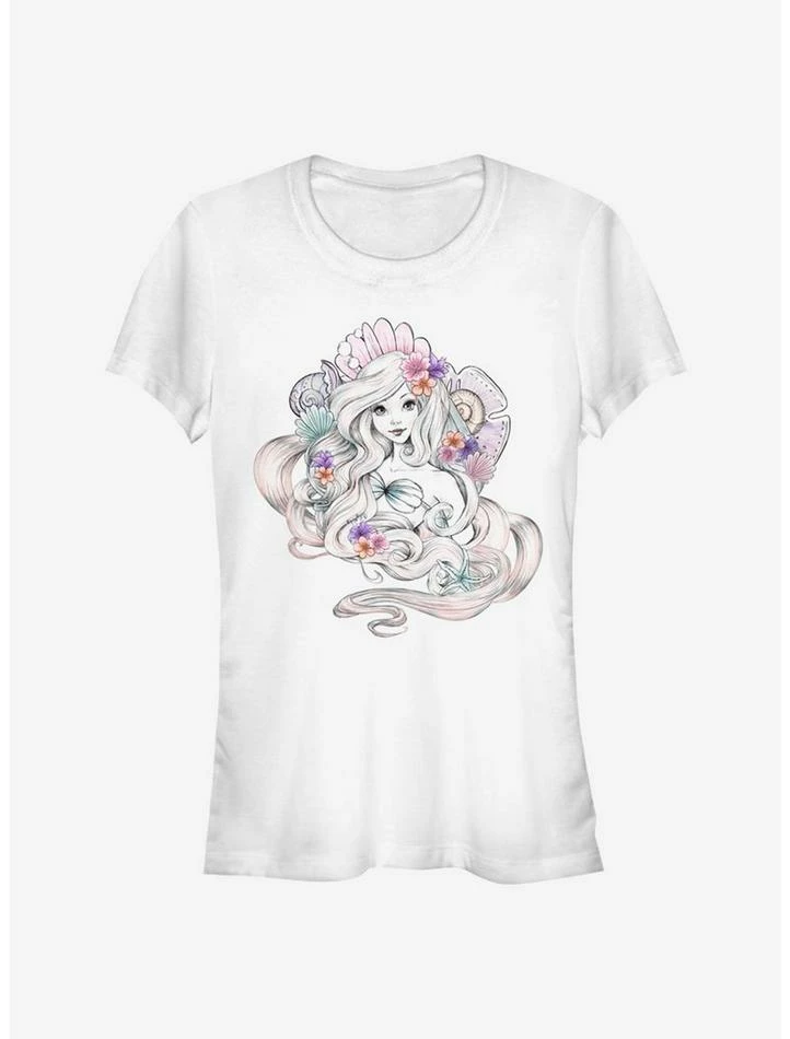 Budget 💯 Disney The Little Mermaid Shells 👧 Girls T-Shirt 🎉