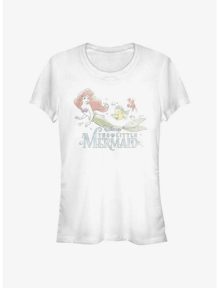 Wholesale ๐ Disney The Little Mermaid Watercolor Fade Ariel ๐ง Girls T-Shirt ๐