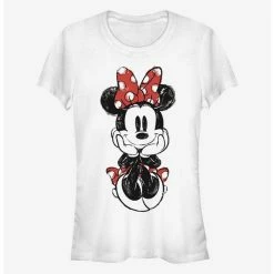 Cheapest ❤️ Disney Minnie Mouse Sitting Minnie Sketch 👧 Girls T-Shirt ⌛