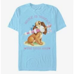 Cheap 🥰 Disney Lady And The Tramp Home Is Where T-Shirt 🥰