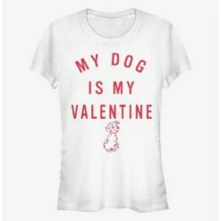 New 🌟 Disney 101 Dalmatians Valentine Pup 👧 Girls T-Shirt ✔️