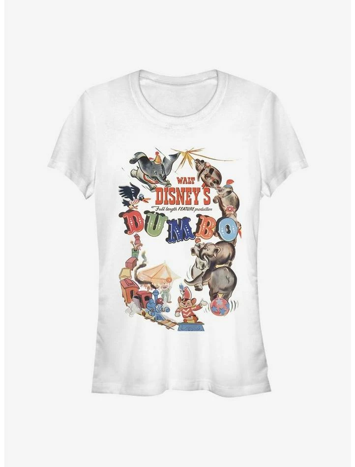 Hot Sale ๐งจ Disney Dumbo Theatrical Poster ๐ง Girls T-Shirt โค๏ธ