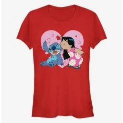 Buy 👏 Disney Lilo & Stitch Lilo And Valentine Kisses 👧 Girls T-Shirt ⌛