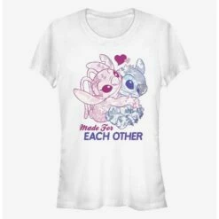 Hot Sale ⭐ Disney Lilo & Stitch Made For Eachother 👧 Girls T-Shirt 🔥