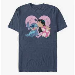 Cheap 🥰 Disney Lilo & Stitch Lilo And Valentine Kisses T-Shirt 🧨