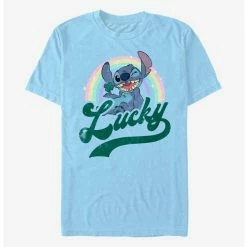 Promo 👍 Disney Lilo & Stitch Lucky Rainbow T-Shirt 🎉
