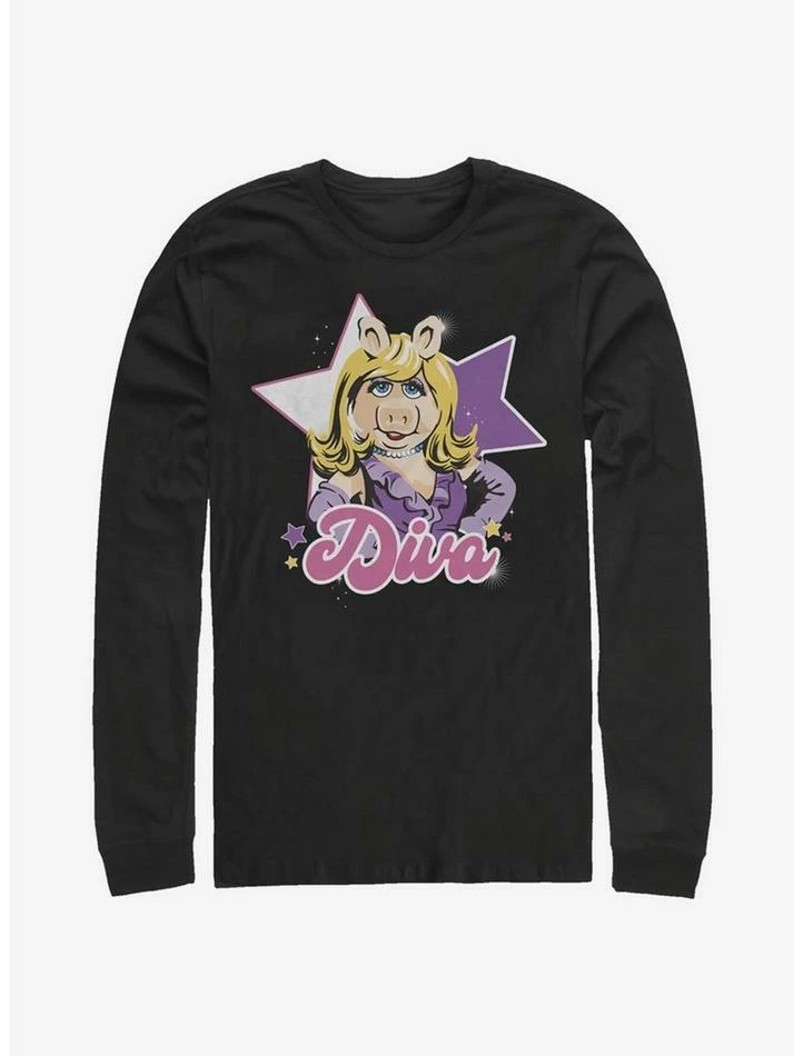 Promo 🥰 Disney The Muppets Diva Piggy Long-Sleeve T-Shirt 😀
