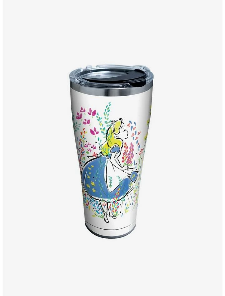 Brand new ⭐ Disney Alice In Wonderland Floral 30oz Stainless Steel Tumbler With Lid 😀