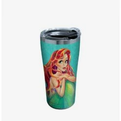 Best Sale 🎉 Disney The Little Mermaid Ariel Crosshatch 20oz Stainless Steel Tumbler With Lid ⭐