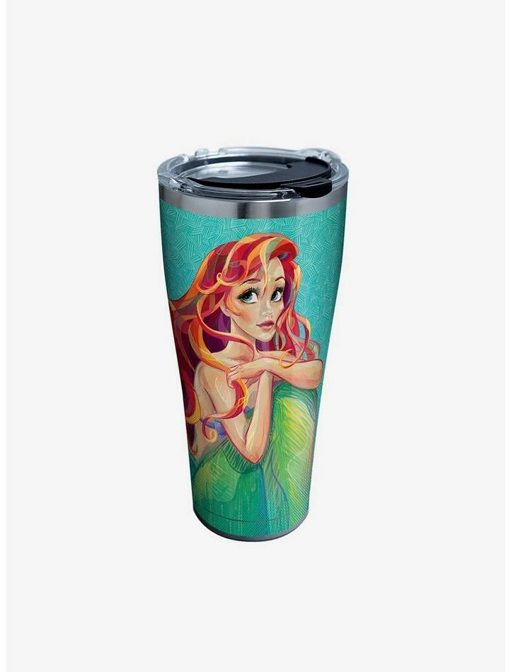 Discount ✨ Disney The Little Mermaid Ariel Crosshatch 30oz Stainless Steel Tumbler With Lid 🛒