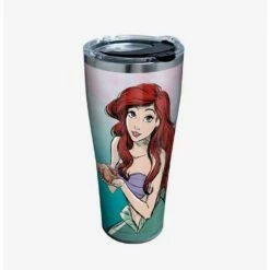 Promo 🥰 Disney The Little Mermaid Watercolor Splash 30oz Stainless Steel Tumbler With Lid 👏