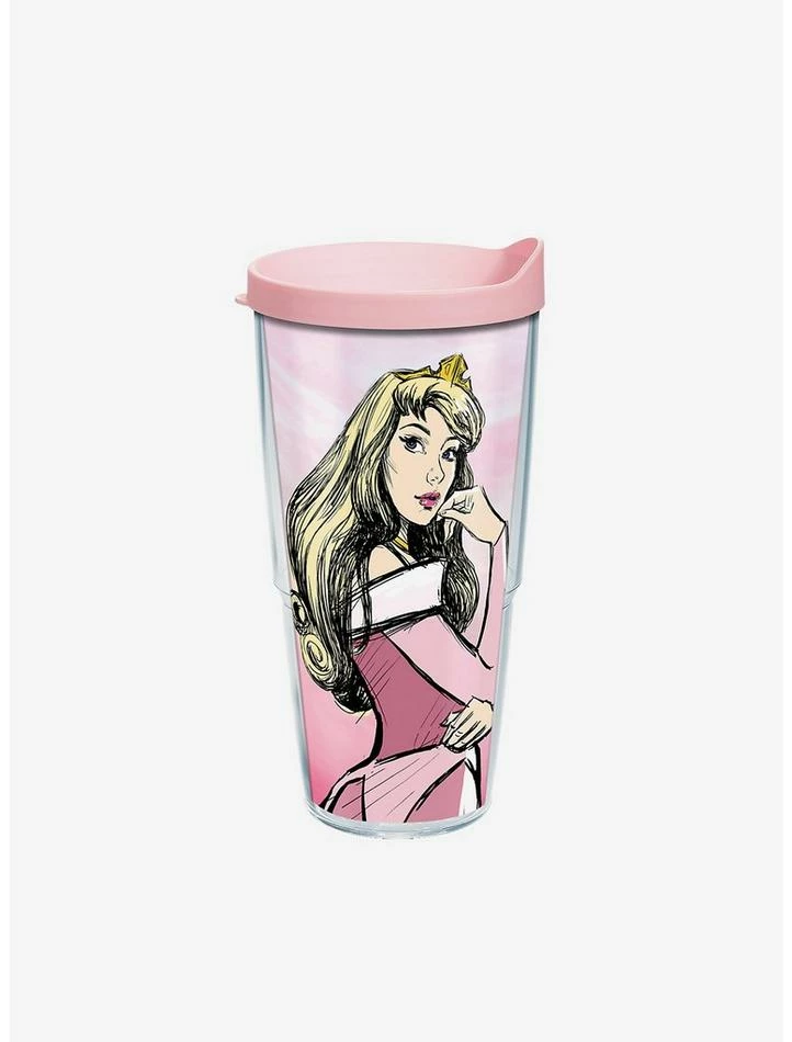 Best Pirce 🥰 Disney Sleeping Beauty Watercolor Splash 24oz Classic Tumbler With Lid ❤️