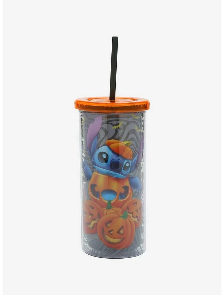 Deals 🔔 Disney Lilo & Stitch Glow-In-The-Dark Pumpkin Acrylic Travel Cup 😀