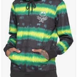 Cheap ⌛ The Nightmare Before 🎁 Christmas Neon Green Spiral Hoodie 🌟