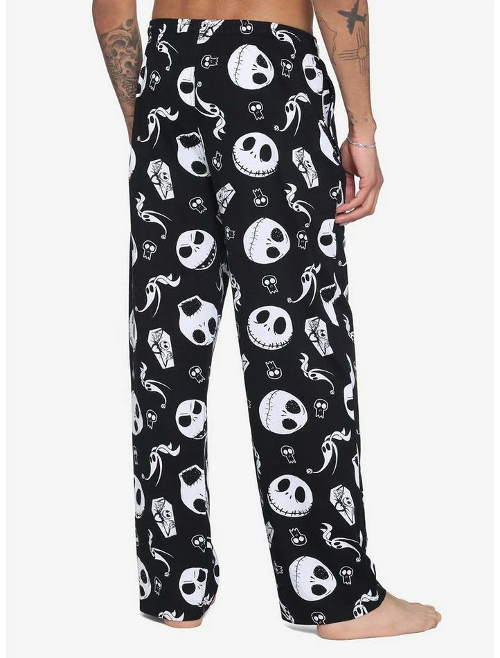 Wholesale 😍 The Nightmare Before 🔔 Christmas Black & White Jack Faces Pajama Pants ❤️ - Image 2