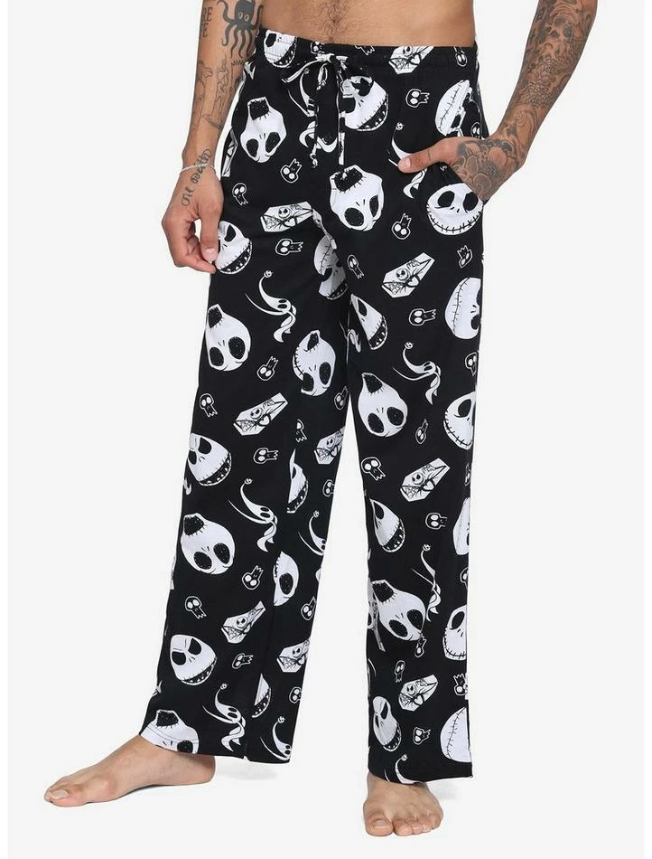 Wholesale 😍 The Nightmare Before 🔔 Christmas Black & White Jack Faces Pajama Pants ❤️