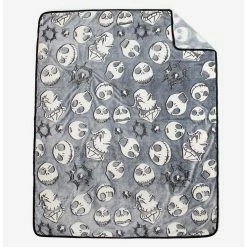 Cheapest ⌛ The Nightmare Before 🎄 Christmas Faces Glow-In-The-Dark Throw Blanket 🥰