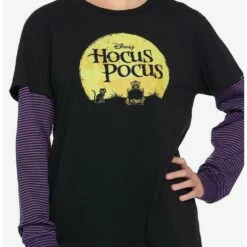 Best Sale 🛒 Disney Hocus Pocus Stripe Twofer 👧 Girls Long-Sleeve Top ⭐