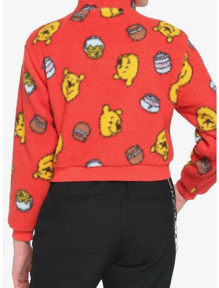 New ✨ Disney Winnie The Pooh Fuzzy Half-Zipper 👧 Girls Sweater 🔔 - Image 3