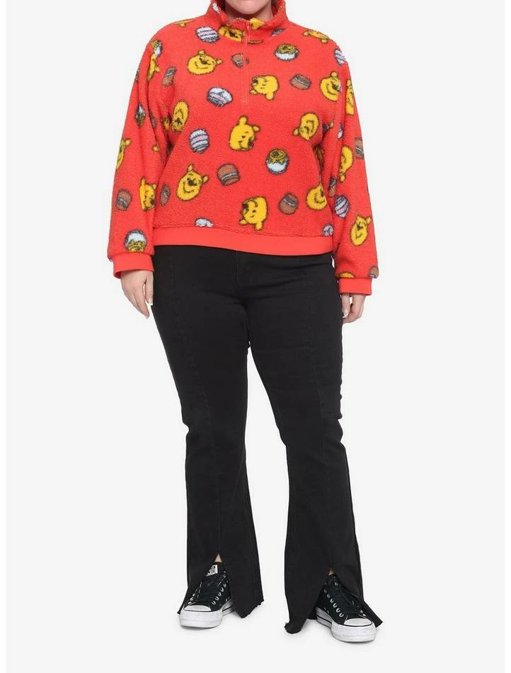 Deals 🛒 Disney Winnie The Pooh Fuzzy Half-Zipper 👧 Girls Sweater Plus Size 💯 - Image 2