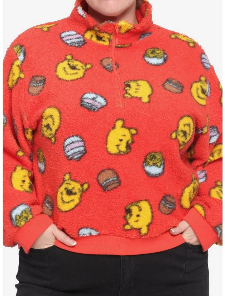 Deals 🛒 Disney Winnie The Pooh Fuzzy Half-Zipper 👧 Girls Sweater Plus Size 💯