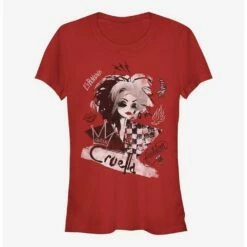 Outlet 🤩 Disney Cruella Artsy Cruella 👧 Girls T-Shirt 🎉