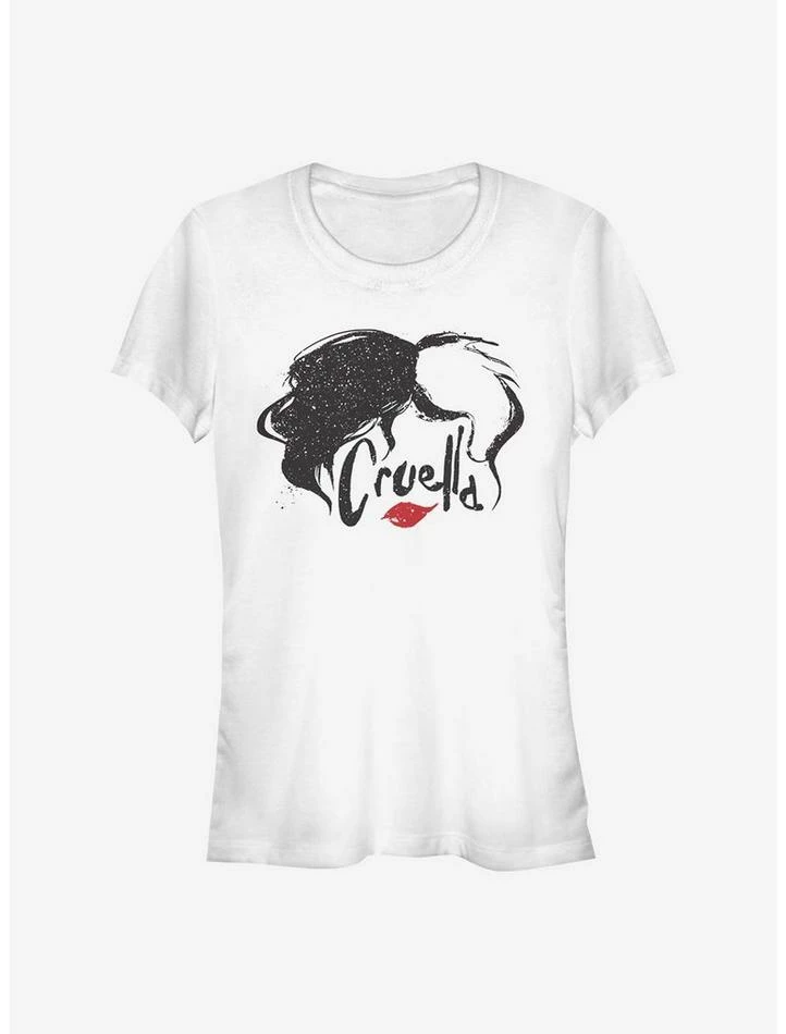 Discount 🔥 Disney Cruella Simply Cruella Infamous Hair 👧 Girls T-Shirt 🛒