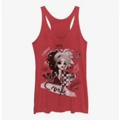 Coupon 😀 Disney Cruella Artsy Cruella 👧 Girls Tank 🛒