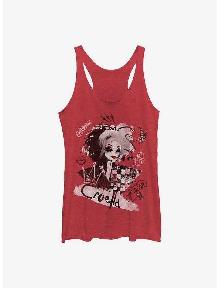 Coupon 😀 Disney Cruella Artsy Cruella 👧 Girls Tank 🛒
