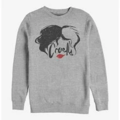 Best Pirce 🛒 Disney Cruella Simply Cruella Infamous Hair Crew Sweatshirt ✨