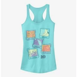 Promo ✔️ Disney Pixar Luca Polaroid 🌞 Summer 👧 Girls Tank 🔥