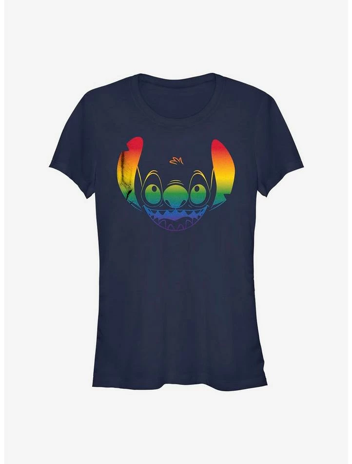 Cheap ๐ Disney Lilo & Stitch Stitch Face Rainbow Pride T-Shirt ๐