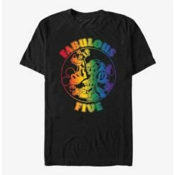 Promo ⌛ Disney Mickey Mouse Fabulous Five Rainbow T-Shirt 🌟