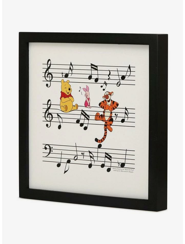 Cheapest ✔️ Disney Winnie The Pooh Pooh And Friends Music Notes Framed Wall Decor ⭐ - Image 2