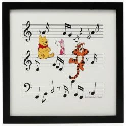 Cheapest โ๏ธ Disney Winnie The Pooh Pooh And Friends Music Notes Framed Wall Decor โญ
