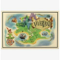 Brand new 😉 Disney Peter Pan Never Land Map Wood Wall Decor 👏
