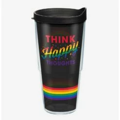 Coupon 👏 Disney Think Happy Thoughts Rainbow 24oz Classic Tumbler With Lid 😉