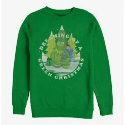New 💯 Disney The Muppets Green 🎄 Christmas Crew Sweatshirt 🎁