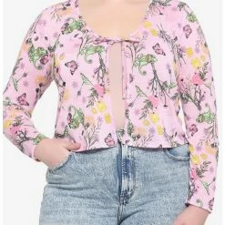 Brand new 😍 Disney Tangled Pascal Floral Tie-Front 👧 Girls Cardigan Plus Size 🔥