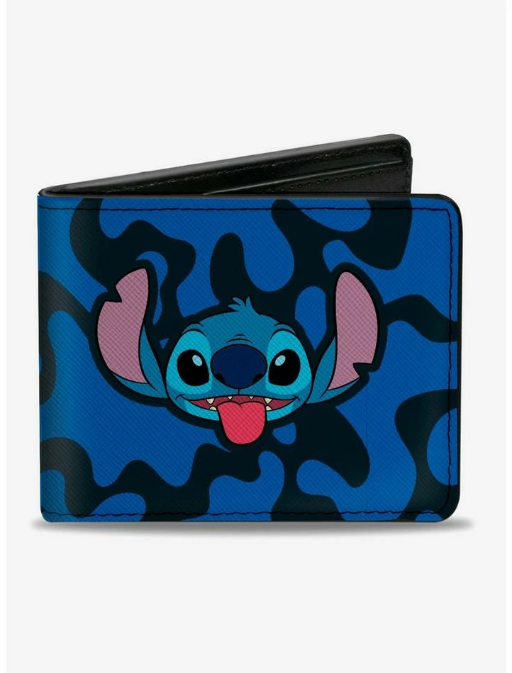 Promo 😀 Disney Lilo & Stitch Stitch Tongue Out Bifold Wallet 🔥