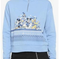 Best Pirce 🤩 Disney Holiday Hanukkah Half-Zip 👧 Girls Crop Pullover 👍