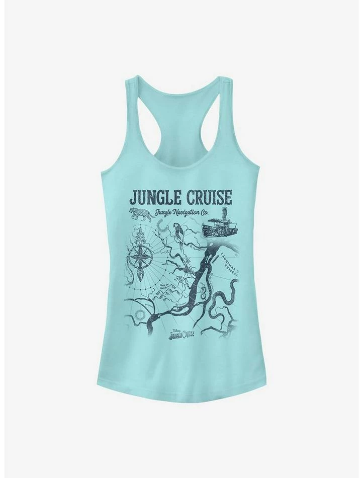 Brand new 🌟 Disney Jungle Cruise Jungle Map 👧 Girls Tank ⌛