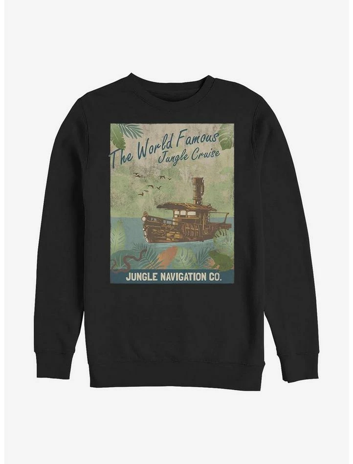 Outlet ๐งจ Disney Jungle Cruise Vintage Poster Crew Sweatshirt ๐