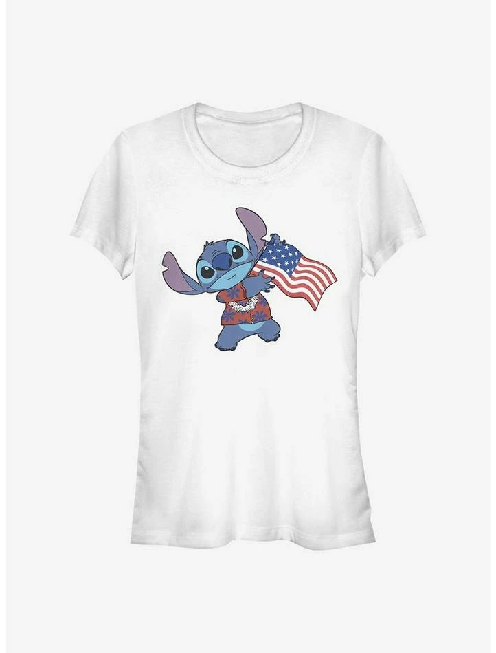 Best reviews of ๐คฉ Disney Lilo & Stitch Tropical Stitch Flag ๐ง Girls T-Shirt ๐