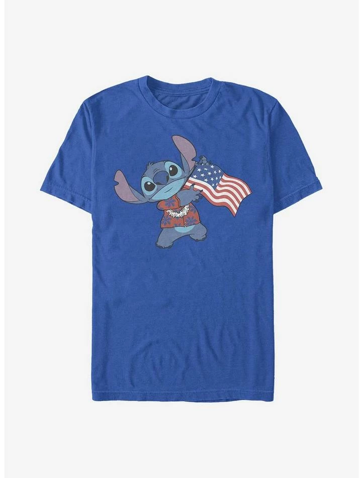 Wholesale 👏 Disney Lilo & Stitch Tropic Stitch Flag T-Shirt 😉 - Image 2