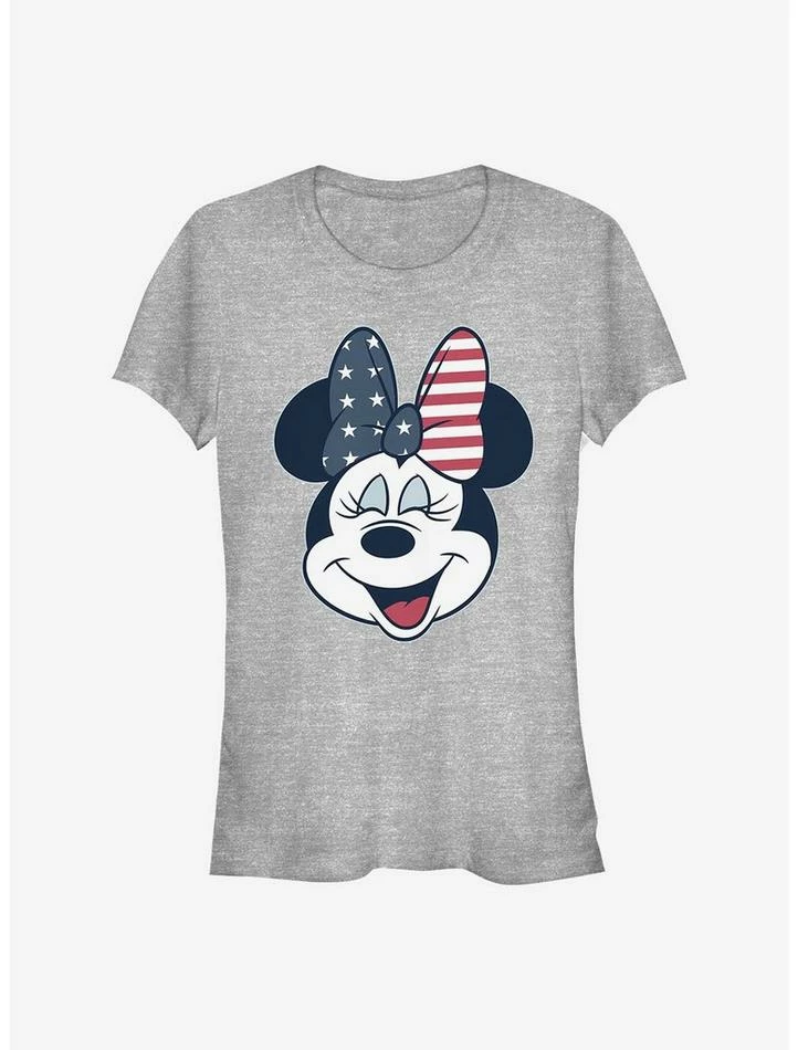 Promo ๐ฏ Disney Minnie Mouse America Bow ๐ง Girls T-Shirt โญ
